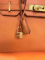 Hermès Birkin 30 Orange Togo Leather With Gold Hardware Handbag