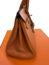 Hermès Birkin 30 Orange Togo Leather With Gold Hardware Handbag