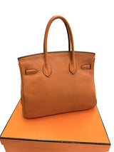 Hermès Birkin 30 Orange Togo Leather With Gold Hardware Handbag