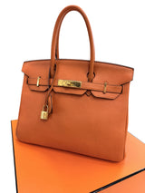 Hermès Birkin 30 Orange Togo Leather With Gold Hardware Handbag