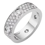 Cartier Love Ring Classic Model Paved With 6 Diamonds 18k White Gold