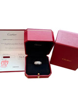 Cartier Love Ring Classic Model Paved With 6 Diamonds 18k White Gold