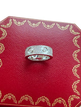 Cartier Love Ring Classic Model Paved With 6 Diamonds 18k White Gold