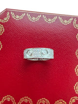 Cartier Love Ring Classic Model Paved With 6 Diamonds 18k White Gold