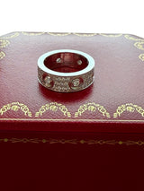 Cartier Love Ring Classic Model Paved With 6 Diamonds 18k White Gold