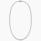 14.50 CTW Natural Diamonds Riviera Tennis Necklace in 18K White Gold 16.5 Inches