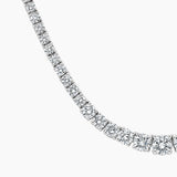 14.50 CTW Natural Diamonds Riviera Tennis Necklace in 18K White Gold 16.5 Inches