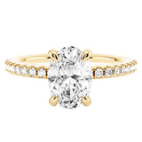 2.30 CTW GIA Certified Oval Pave Diamond Engagement Ring In 18K Yellow Gold