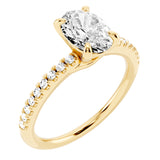 2.30 CTW GIA Certified Oval Pave Diamond Engagement Ring In 18K Yellow Gold