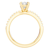 2.30 CTW GIA Certified Oval Pave Diamond Engagement Ring In 18K Yellow Gold