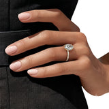 2.30 CTW GIA Certified Oval Pave Diamond Engagement Ring In 18K Yellow Gold