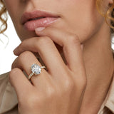 2.30 CTW GIA Certified Oval Pave Diamond Engagement Ring In 18K Yellow Gold
