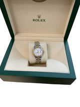 Rolex Lady-Datejust 26mm White Roman Diamond Dial Steel Yellow Gold Watch 69173