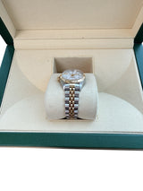 Rolex Lady-Datejust 26mm White Roman Diamond Dial Steel Yellow Gold Watch 69173