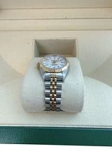 Rolex Lady-Datejust 26mm White Roman Diamond Dial Steel Yellow Gold Watch 69173