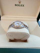 Rolex Lady-Datejust 26mm White Roman Diamond Dial Steel Yellow Gold Watch 69173