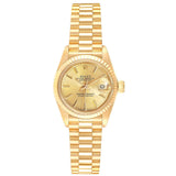 Rolex Lady-Datejust President 26mm Champagne Dial Yellow Gold Women's Watch 6917