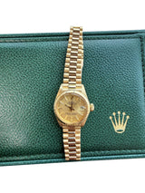 Rolex Lady-Datejust President 26mm Champagne Dial Yellow Gold Women's Watch 6917
