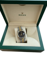 Rolex Datejust Two-Tone Steel Yellow Gold Black Dial Jubilee Men's Watch 16233