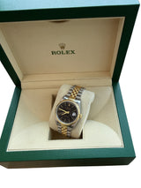 Rolex Datejust Two-Tone Steel Yellow Gold Black Dial Jubilee Men's Watch 16233