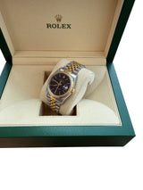 Rolex Datejust Two-Tone Steel Yellow Gold Black Dial Jubilee Men's Watch 16233
