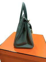 Hermes Birkin 25 Malachite Togo Leather Gold Hardware Handbag