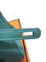 Hermes Birkin 25 Malachite Togo Leather Gold Hardware Handbag