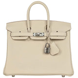 Hermès Birkin 25 Craie Togo Leather With Palladium Hardware Handbag
