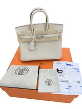 Hermès Birkin 25 Craie Togo Leather With Palladium Hardware Handbag