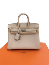 Hermès Birkin 25 Craie Togo Leather With Palladium Hardware Handbag