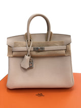 Hermès Birkin 25 Craie Togo Leather With Palladium Hardware Handbag