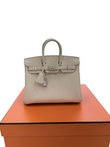 Hermès Birkin 25 Craie Togo Leather With Palladium Hardware Handbag