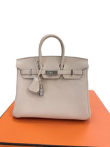 Hermès Birkin 25 Craie Togo Leather With Palladium Hardware Handbag