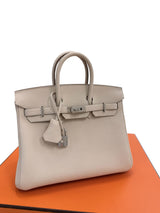 Hermès Birkin 25 Craie Togo Leather With Palladium Hardware Handbag