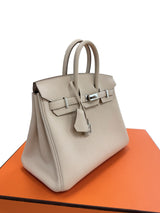 Hermès Birkin 25 Craie Togo Leather With Palladium Hardware Handbag