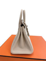 Hermès Birkin 25 Craie Togo Leather With Palladium Hardware Handbag