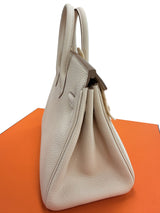 Hermès Birkin 25 Craie Togo Leather With Palladium Hardware Handbag