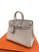 Hermès Birkin 25 Craie Togo Leather With Palladium Hardware Handbag