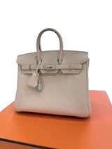 Hermès Birkin 25 Craie Togo Leather With Palladium Hardware Handbag