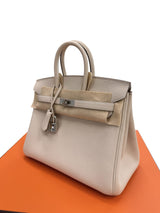 Hermès Birkin 25 Craie Togo Leather With Palladium Hardware Handbag