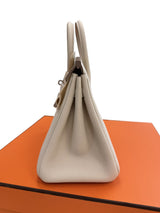 Hermès Birkin 25 Craie Togo Leather With Palladium Hardware Handbag