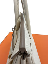 Hermès Birkin 25 Craie Togo Leather With Palladium Hardware Handbag