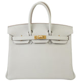 Hermes Birkin 25 Gris Perle Togo Leather With Gold Hardware B Stamp 2023 Handbag