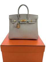 Hermes Birkin 25 Gris Perle Togo Leather With Gold Hardware B Stamp 2023 Handbag