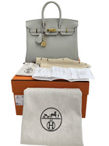 Hermes Birkin 25 Gris Perle Togo Leather With Gold Hardware B Stamp 2023 Handbag