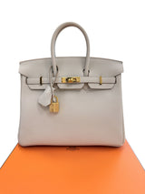 Hermes Birkin 25 Gris Perle Togo Leather With Gold Hardware B Stamp 2023 Handbag