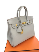 Hermes Birkin 25 Gris Perle Togo Leather With Gold Hardware B Stamp 2023 Handbag