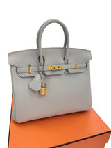 Hermes Birkin 25 Gris Perle Togo Leather With Gold Hardware B Stamp 2023 Handbag