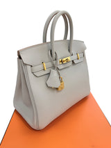 Hermes Birkin 25 Gris Perle Togo Leather With Gold Hardware B Stamp 2023 Handbag