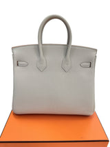 Hermes Birkin 25 Gris Perle Togo Leather With Gold Hardware B Stamp 2023 Handbag